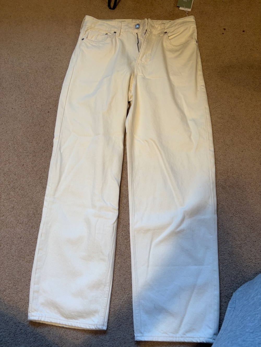H&M Men's Cream Straight-Leg Pants